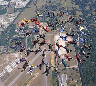 Skydivers Travel the Globe for Flamingo Challenge